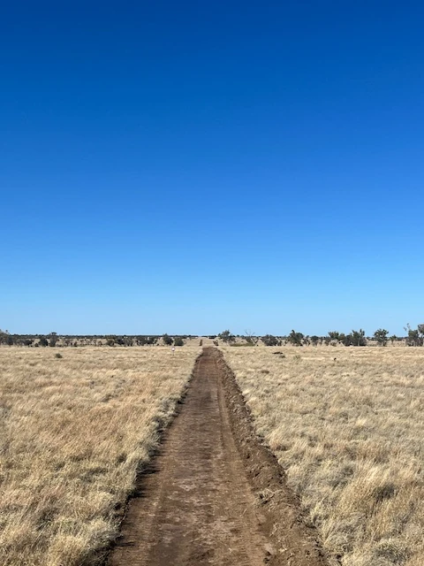 Fire break and rural access track cleared by Hunt Earthmoving Contractors near Barcaldine